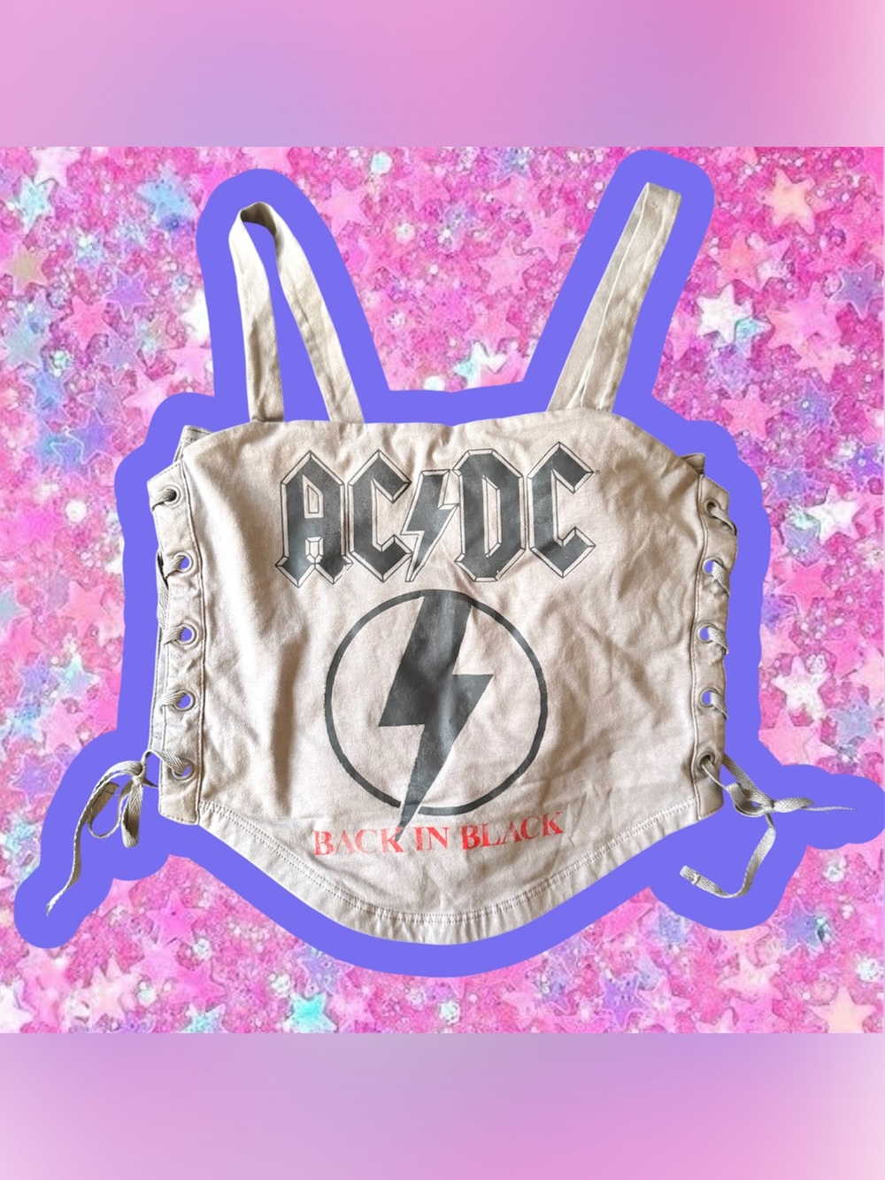 AC/DC band tee tank top corset bustier XS S M VIVIENNE Westwood acdc rock music
